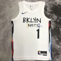2023 Nets BRIDGES #1 White NBA Jerseys