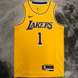2023 Lakers RUSSELL #1 Yellow NBA Jerseys 热压