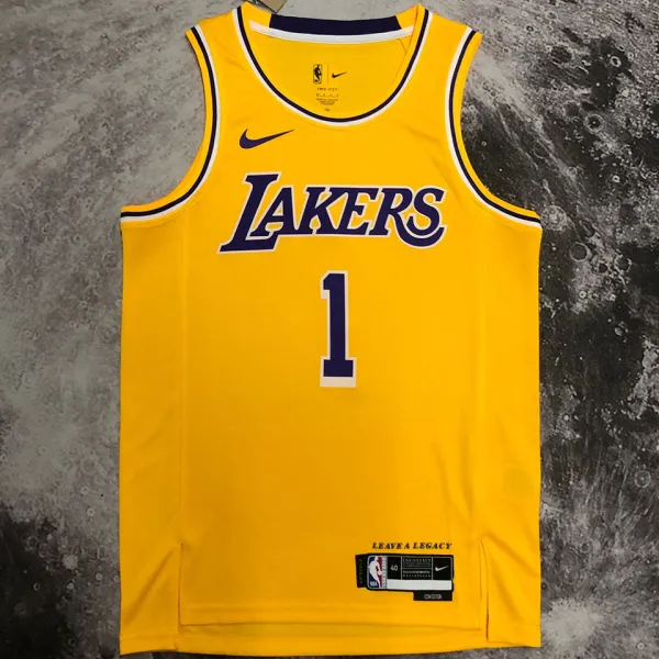 2023 Lakers RUSSELL #1 Yellow NBA Jerseys 热压