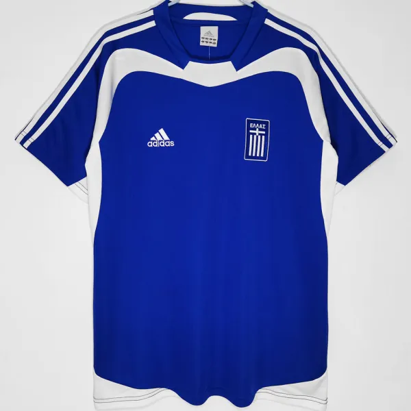 2004 Greece Home Blue Retro Soccer Jersey