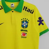 2023 Brazil Yellow Polo Short Jersey