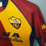 2001/02 Roma Red And Yellow Retro Soccer Jersey