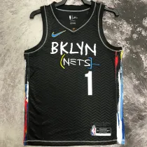 2023 Nets BRIDGES #1 Black NBA Jerseys
