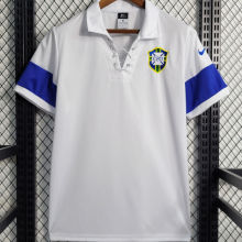 2004 Brazil Away White Retro Soccer Jersey