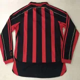 2006/07 AC Milan Home Long Sleeve Retro Soccer Jersey