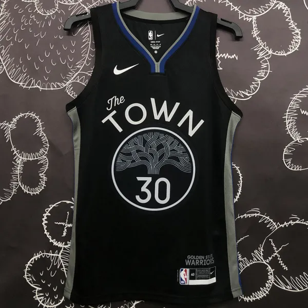 Warriors CURRY #30 Black Grey NBA Jerseys