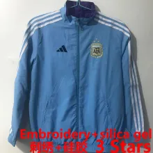 2023 Argentina Reversible Embroidery+Silica gel Windbreaker (3 Stars 3星 刺绣+硅胶 双面)