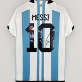 MESSI #10 Signature Version Argentina 1:1 Home Fans Jersey (3 Stars 3星 签名和图版) ★★