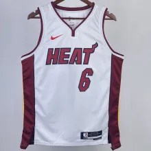2023/24 Miami Heat JAMES #6 White NBA Jerseys