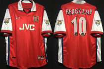 BERGKAMP #10 ARS Home Retro Jersey 1998/99 (Have Patch 带 1997-1998 金双臂章 FA Premier League Font 英超字体 ) ★★