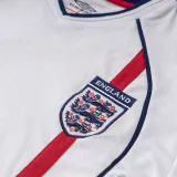 2002 England Home White Retro Soccer Jersey