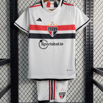 2023/24 Sao Paulo Home White Kids Soccer Jersey