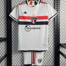 2023/24 Sao Paulo Home White Kids Soccer Jersey