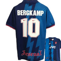BERGKAMP #10 1995/96 ARS Away Blue Retro Jersey (有背号下英文) ★★