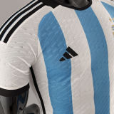 MESSI #10 Signature Version Argentina Home Player Version Jersey (3 Stars 3星 1字签名版) ★★