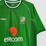 2002 Ireland Home Green Retro Soccer Jersey