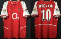 BERGKAMP #10 ARS Home Retro Jersey 2002/04 (Have Patch 带 2001-2002 金双臂章 FA Premier League Font 英超字体 ) ★★