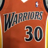 2009/10 Warriors CURRY #30 Orange Retro NBA Jerseys 热压