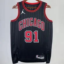 2023/24 Bulls RODMAN #91 Black NBA Jerseys 热压