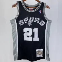1998/99 Spurs DUNCAN #21 Black Retro NBA Jerseys 热压