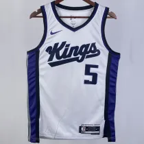 2023/24 Kings FOX #5 White NBA Jerseys 热压