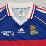 1998 France Home Blue Kids Retro Soccer Jersey