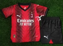 2023/24 AC Milan Home Kids Soccer Jersey 不带旧袖广告