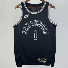 2023/24 Spurs WEMBANYAMA #1 Black Retro NBA Jerseys