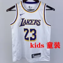 Lakers JAMES #23 White Kids NBA Jersey 热压