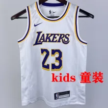 Lakers JAMES #23 White Kids NBA Jersey 热压