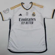 2023/24 RM 1:1 Quality Home Supercopa de España Final Fans Jersey 胸前小字+西班牙超级杯12右章