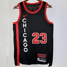 2023/24 Bulls JORDAN #23 Black City Edition NBA Jerseys 热压