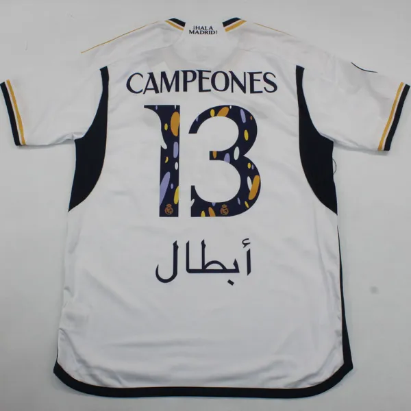 CAMPEONES #13 RM 1:1 Quality Home Supercopa de España Final Fans Jersey 2023/24 胸前小字+西班牙超级杯12右章 ★★