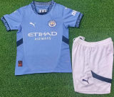 2024/25 Man City Home Blue Player Version Kids Jersey 球员版童装