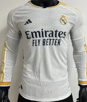 2023/24 RM Home White Player Version Long Sleeve Jersey