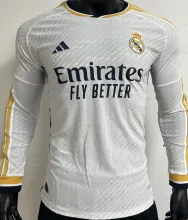 2023/24 RM Home White Player Version Long Sleeve Jersey