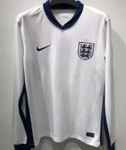 2024/25 England Home White Long Sleeve Soccer Jersey