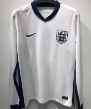 2024/25 England Home White Long Sleeve Soccer Jersey