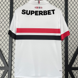 2024/25 Sao Paulo 1:1 Home White Fans Soccer Jersey (All Sponsor 全广告)