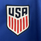 PULISIC #10 U.S 1:1 Quality Away Blue Red Fans Soccer Jersey 2024/25 ★★