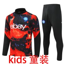 2024/25 Napoli Red Black Kids Sweater Tracksuit