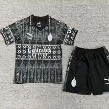 2023/24 AC Milan x PUMA x Pleasures 4Th Black Kids Soccer Jersey