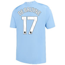 DE BRUYNE #17 Man City 1:1 Home Blue Fans Jersey 2023/24 (League Font) ★★