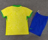 2024/25 Brazil Home Yellow Kids Soccer Jersey