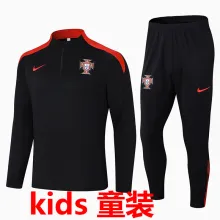 2024/25 Portugal Black Kids Sweater Tracksuit
