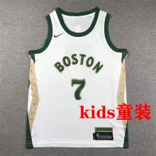 2023/24 Celtics BROWN #7 White Kids City Edition NBA Jerseys 刺绣