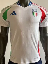 2024 Italy Away Whte Player Version Soccer Jersey
