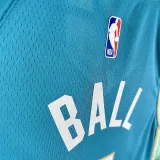 2023/24 Hornets BALL #1 Blue Retro NBA Jerseys 热压