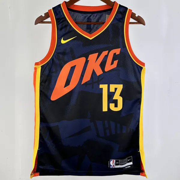 2023/24 KC Thunder GEORGE #13 Black City Edition NBA Jerseys