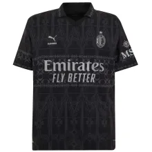 2023/24 AC Milan x PUMA x Pleasures 4Th Black Fans Soccer Jersey